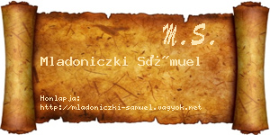 Mladoniczki Sámuel névjegykártya